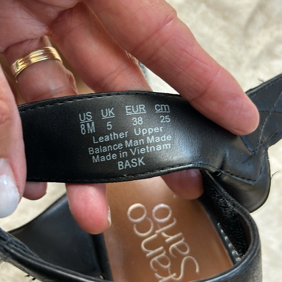 Franco Sarto Black Sandals with Wood Heel - Picture 5 of 5